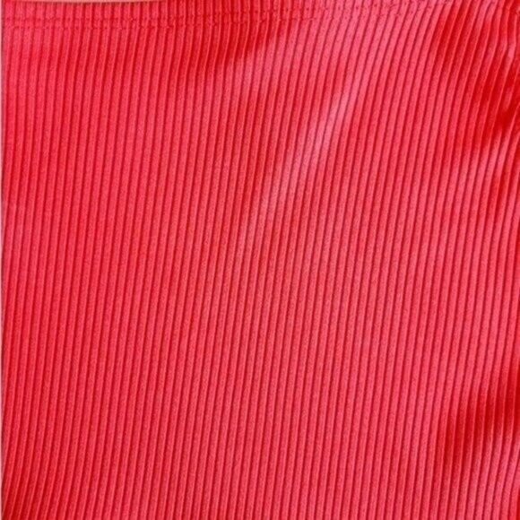 TOPSHOP | One Shoulder Crop Top Textured Ribbed Bright Red Sz 6 - Picture 5 of 6
